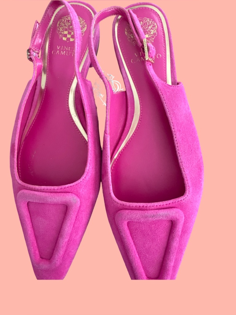 Vince Camuto Hot Pink Suede Slingback Flats
